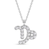 Photo of Sunsign Capricorn 1/15 CT. T.W. Lab Grown Diamond Pendant 14K White Gold [CP2042W]