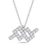 Photo of Sunsign Aquarius 1/10 CT. T.W. Lab Grown Diamond Pendant 14K White Gold [CP2036W]
