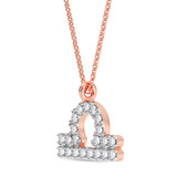 Photo of Sunsign Libra 1/10 Carat T.W. Lab Grown Diamond Pendant 10K Rose Gold [CP2046R]