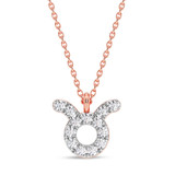 Photo of Sunsign Taurus 1/20 Carat T.W. Lab Grown Diamond Pendant 10K Rose Gold [CP2044R]