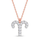 Photo of Sunsign Aries 1/15 CT. T.W. Lab Grown Diamond Pendant 10K Rose Gold [CP2035R]