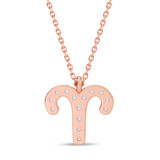 Photo of Sunsign Aries 1/15 CT. T.W. Lab Grown Diamond Pendant 10K Rose Gold [CP2035R]