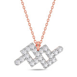 Photo of Sunsign Aquarius 1/10 Carat T.W. Lab Grown Diamond Pendant 14K Rose Gold [CP2036R]