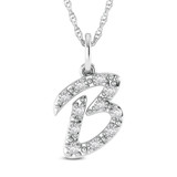 Photo of Aabha "B" 1/8 Carat T.W. Lab Grown Diamond Pendant 10K White Gold [CP1732W]