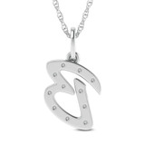 Photo of Aabha "B" 1/8 Carat T.W. Lab Grown Diamond Pendant 10K White Gold [CP1732W]