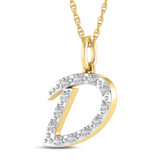 Photo of Aabha "D" 1/8 Carat T.W. Lab Grown Diamond Pendant 10K Yellow Gold [CP1734Y]