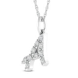 Photo of Aabha "A" 1/8 CT. T.W. Lab Grown Diamond Pendant 10K White Gold [CP1731W]