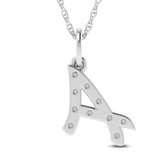 Photo of Aabha "A" 1/8 CT. T.W. Lab Grown Diamond Pendant 10K White Gold [CP1731W]