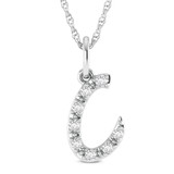 Photo of Aabha "C" 1/10 CT. T.W. Lab Grown Diamond Pendant 14K White Gold [CP1733W]