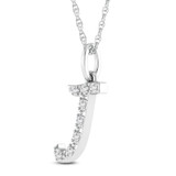 Photo of Aabha "J" 1/10 CT. T.W. Lab Grown Diamond Pendant 14K White Gold [CP1740W]