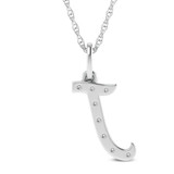 Photo of Aabha "J" 1/10 CT. T.W. Lab Grown Diamond Pendant 14K White Gold [CP1740W]