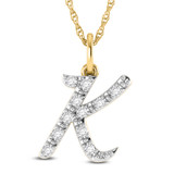 Photo of Aabha "K" 1/8 Carat T.W. Lab Grown Diamond Pendant 10K Yellow Gold [CP1741Y]