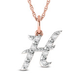 Photo of Aabha "H" 1/10 Carat T.W. Lab Grown Diamond Pendant 14K Rose Gold [CP1738R]