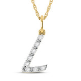 Photo of Aabha "L" 1/10 Carat T.W. Lab Grown Diamond Pendant 14K Yellow Gold [CP1742Y]