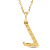 Photo of Aabha "L" 1/10 Carat T.W. Lab Grown Diamond Pendant 14K Yellow Gold [CP1742Y]
