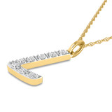 Photo of Aabha "L" 1/10 Carat T.W. Lab Grown Diamond Pendant 14K Yellow Gold [CP1742Y]