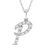 Photo of Aabha "P" 1/8 Carat T.W. Lab Grown Diamond Pendant 10K White Gold [CP1746W]