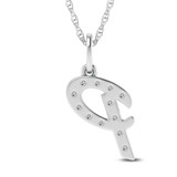 Photo of Aabha "P" 1/8 Carat T.W. Lab Grown Diamond Pendant 10K White Gold [CP1746W]