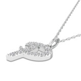 Photo of Aabha "P" 1/8 Carat T.W. Lab Grown Diamond Pendant 10K White Gold [CP1746W]