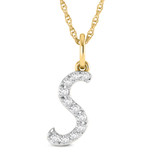 Photo of Aabha "S" 1/8 Carat T.W. Lab Grown Diamond Pendant 14K Yellow Gold [CP1749Y]