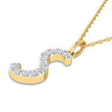 Photo of Aabha "S" 1/8 Carat T.W. Lab Grown Diamond Pendant 14K Yellow Gold [CP1749Y]