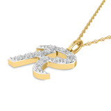 Photo of Aabha "R" 1/8 Carat T.W. Lab Grown Diamond Pendant 10K Yellow Gold [CP1748Y]