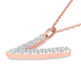 Photo of Aabha "V" 1/8 CT. T.W. Lab Grown Diamond Pendant 14K Rose Gold [CP1752R]