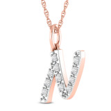 Photo of Aabha "N" 1/8 Carat T.W. Lab Grown Diamond Pendant 10K Rose Gold [CP1744R]