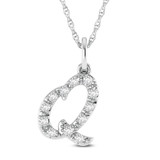 Photo of Aabha "Q" 1/8 Carat T.W. Lab Grown Diamond Pendant 14K White Gold [CP1747W]