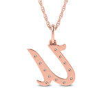 Photo of Aabha "U" 1/8 CT. T.W. Lab Grown Diamond Pendant 10K Rose Gold [CP1751R]