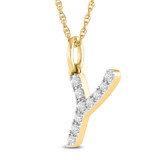 Photo of Aabha "Y" 1/8 CT. T.W. Lab Grown Diamond Pendant 10K Yellow Gold [CP1755Y]