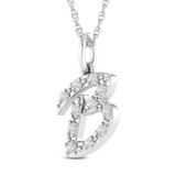 Photo of Aabha "B" 1/8 CT. T.W. Lab Grown Diamond Pendant 14K White Gold [CP1732W]