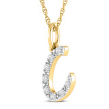 Photo of Aabha "C" 1/10 Carat T.W. Lab Grown Diamond Pendant 10K Yellow Gold [CP1733Y]