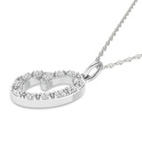 Photo of Aabha "O" 1/8 CT. T.W. Lab Grown Diamond Pendant 10K White Gold [CP1745W]