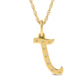 Photo of Aabha "J" 1/10 CT. T.W. Lab Grown Diamond Pendant 10K Yellow Gold [CP1740Y]