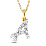 Photo of Aabha "A" 1/8 Carat T.W. Lab Grown Diamond Pendant 10K Yellow Gold [CP1731Y]