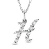 Photo of Aabha "H" 1/10 CT. T.W. Lab Grown Diamond Pendant 10K White Gold [CP1738W]