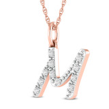 Photo of Aabha "M" 1/8 CT. T.W. Lab Grown Diamond Pendant 10K Rose Gold [CP1743R]