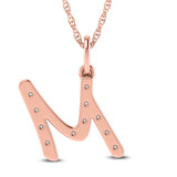 Photo of Aabha "M" 1/8 CT. T.W. Lab Grown Diamond Pendant 10K Rose Gold [CP1743R]