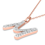 Photo of Aabha "M" 1/8 CT. T.W. Lab Grown Diamond Pendant 10K Rose Gold [CP1743R]