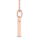 Photo of Aabha "T" 1/8 Carat T.W. Lab Grown Diamond Pendant 10K Rose Gold [CP1750R]