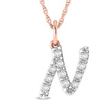 Photo of Aabha "N" 1/8 Carat T.W. Lab Grown Diamond Pendant 14K Rose Gold [CP1744R]