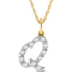 Photo of Aabha "Q" 1/8 Carat T.W. Lab Grown Diamond Pendant 10K Yellow Gold [CP1747Y]