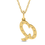 Photo of Aabha "Q" 1/8 Carat T.W. Lab Grown Diamond Pendant 10K Yellow Gold [CP1747Y]