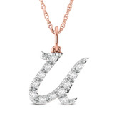 Photo of Aabha "U" 1/8 Carat T.W. Lab Grown Diamond Pendant 14K Rose Gold [CP1751R]