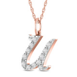 Photo of Aabha "U" 1/8 Carat T.W. Lab Grown Diamond Pendant 14K Rose Gold [CP1751R]