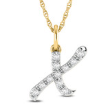 Photo of Aabha "X" 1/8 Carat T.W. Lab Grown Diamond Pendant 10K Yellow Gold [CP1754Y]