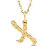 Photo of Aabha "X" 1/8 Carat T.W. Lab Grown Diamond Pendant 10K Yellow Gold [CP1754Y]