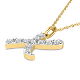 Photo of Aabha "X" 1/8 Carat T.W. Lab Grown Diamond Pendant 10K Yellow Gold [CP1754Y]