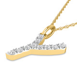Photo of Aabha "Y" 1/8 Carat T.W. Lab Grown Diamond Pendant 14K Yellow Gold [CP1755Y]